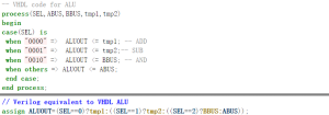 VHDL code for ALU