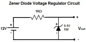 simple Zener diode voltage regulator circuit